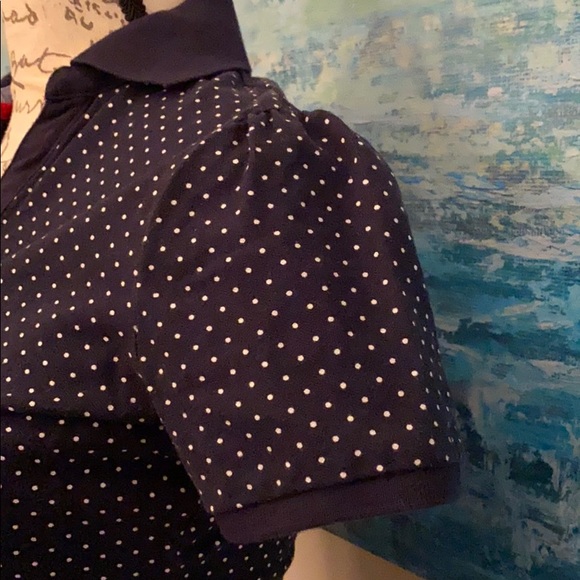 Tommy Hilfiger Navy and White Polka Dot Polo - Picture 4 of 7
